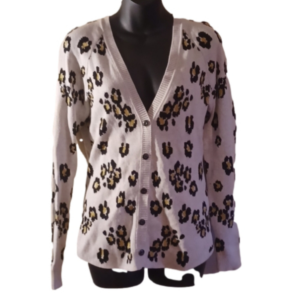 Cabi animal print Cardigan.  Size small.  Great used condition, no flaws.